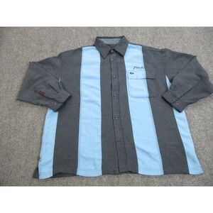 VINTAGE Phat Farm Shirt Mens 3XL Gray Stripes Fleece Y2K Hip Hop Streetwear Logo